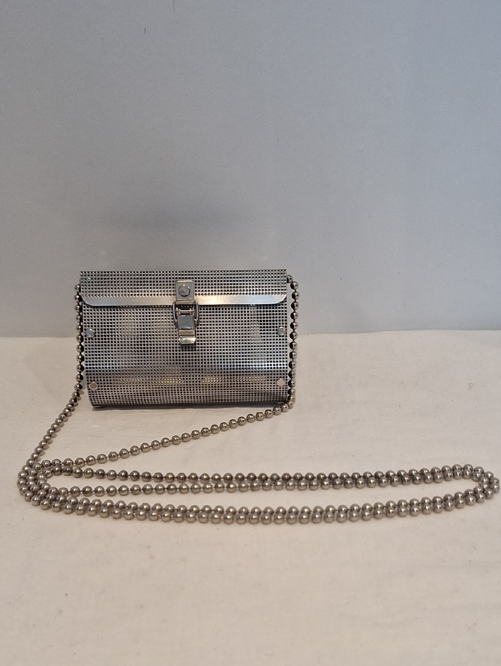 Wendy Stevens Mini Stainless Steel Chain Crossbody Bag